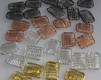 30  - Assorted Rectangular Wire Wrapped Jewelry Components 1 1/8" x 7/8"