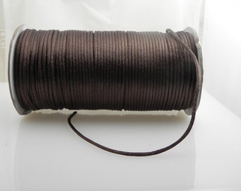 10 yards 2mm Dark Brown Satin Rattail Cord