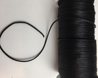 Reserved for Kendra 30 yards 2mm  Black Satin Rattail  Kumihimo Cord