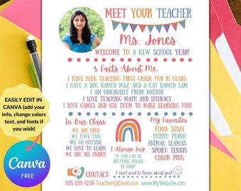 Editable Meet the Teacher Template: Back to School Welcome Letter (Digital Download)