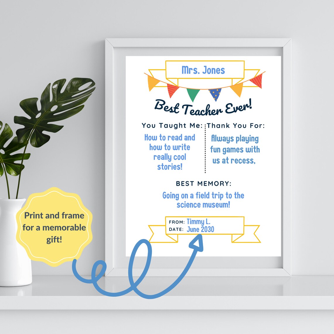 Teacher Appreciation Printable Gift Teacher Appreciation - Etsy