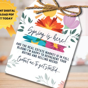 PRINTABLE Spring Pop By Tags | Realtor PopBy Plant Tags | Real Estate Flower Gift Label | Seed Tags RealEstate | Team PDF | Pop-By Ideas