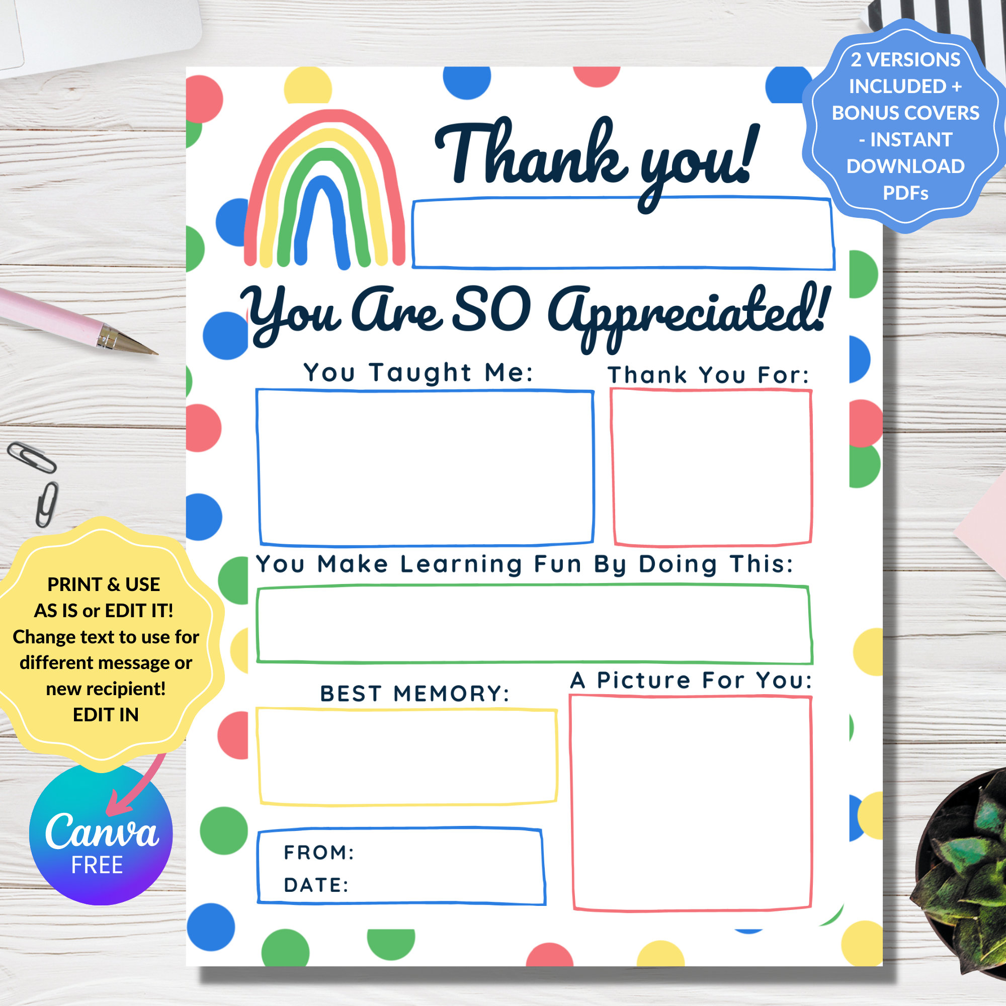 Teacher Holiday Gift Printable Teacher Appreciation Week All - Etsy