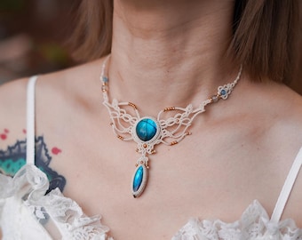 Handgefertigte Labradorit Makramee Halskette - Boho Kristallschmuck, verstellbarer Edelstein Anhänger, spirituelles Schutzgeschenk für Frauen