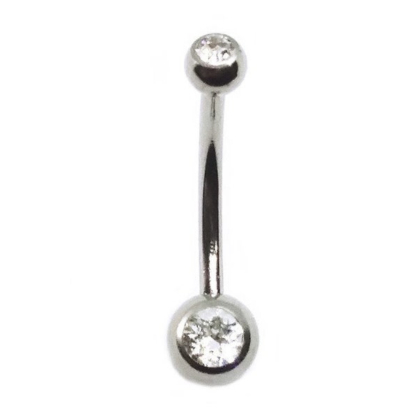 TITANIUM 14g Custom Single or Double  Gem Belly Ring