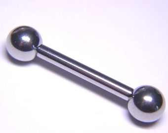 14g STRAIGHT Barbell 1/4" - 2" long.Choose length and steel ball size.