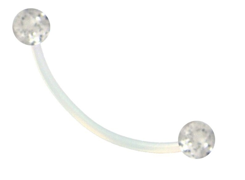 Flexible Sports or Pregnancy Belly Ring Several Colors UltraFlex bar with 5mm glitter balls.