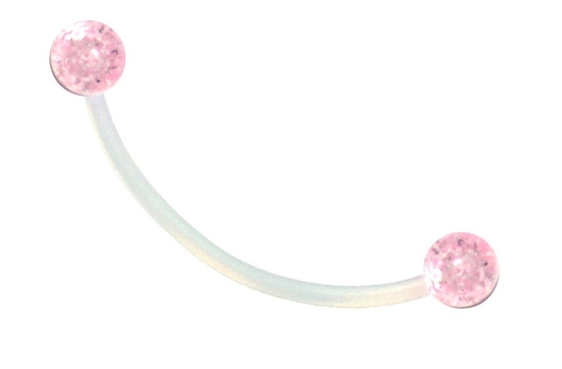 Flexible Sports or Pregnancy Belly Ring Several Colors UltraFlex bar with 5mm glitter balls.