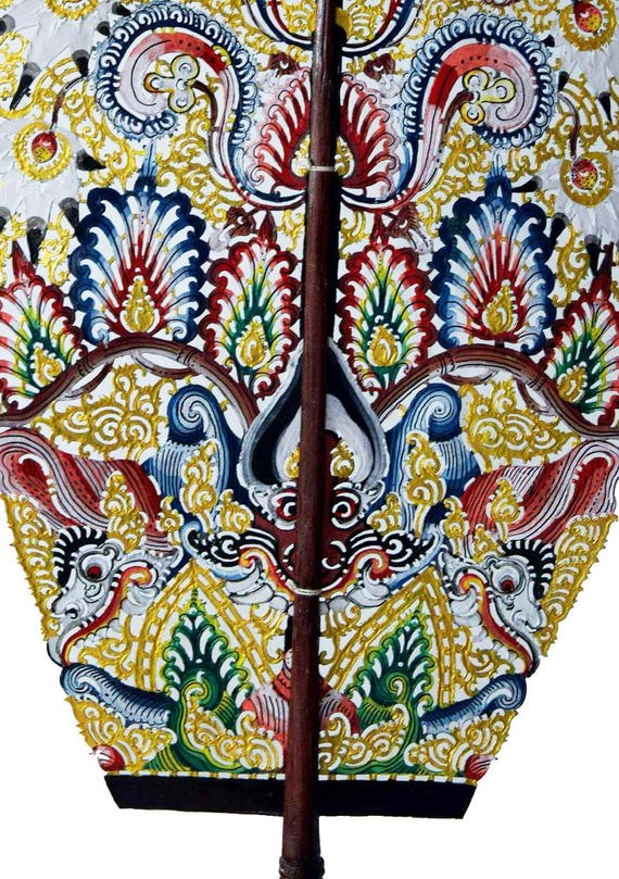 Wayang Kulit Shadow Puppet: Balinese Kayonan Tree of Life, Framed