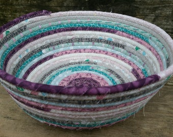 Mauve-ulous Fabric Coiled Basket