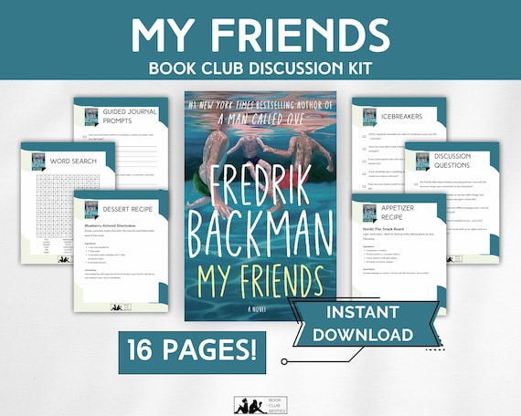 My Friends Book Club Kit – Fredrik Backman PDF Guide, Discussion Questions, Journal Prompts, Recipes, Printable Download Book Club Guide