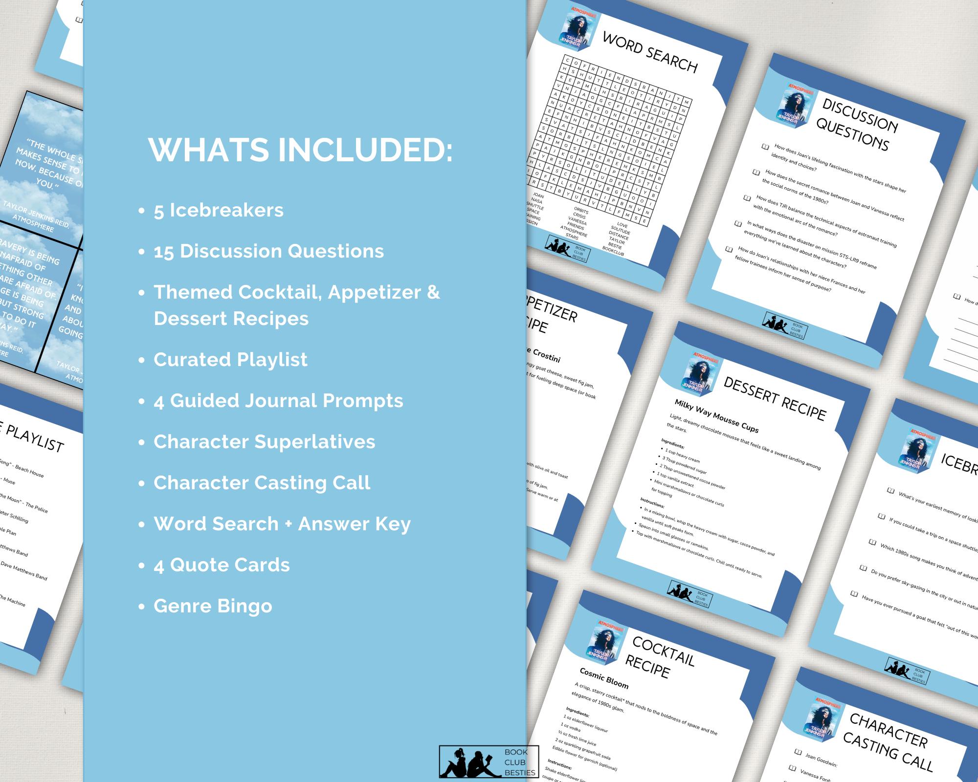 Atmosphere Book Club Kit Printable PDF Guide Discussion Questions