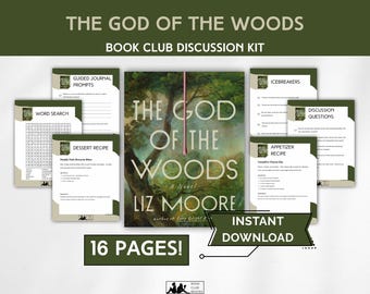 The God of the Woods Book Club Kit PDF Guide Discussion Questions Recipes Playlist Journal Prompts Digital Download Liz Moore Mystery