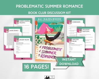 Problematic Summer Romance Book Club Kit – Ali Hazelwood PDF, Digital Guide with Prompts, Recipes, Playlist, Printable Download