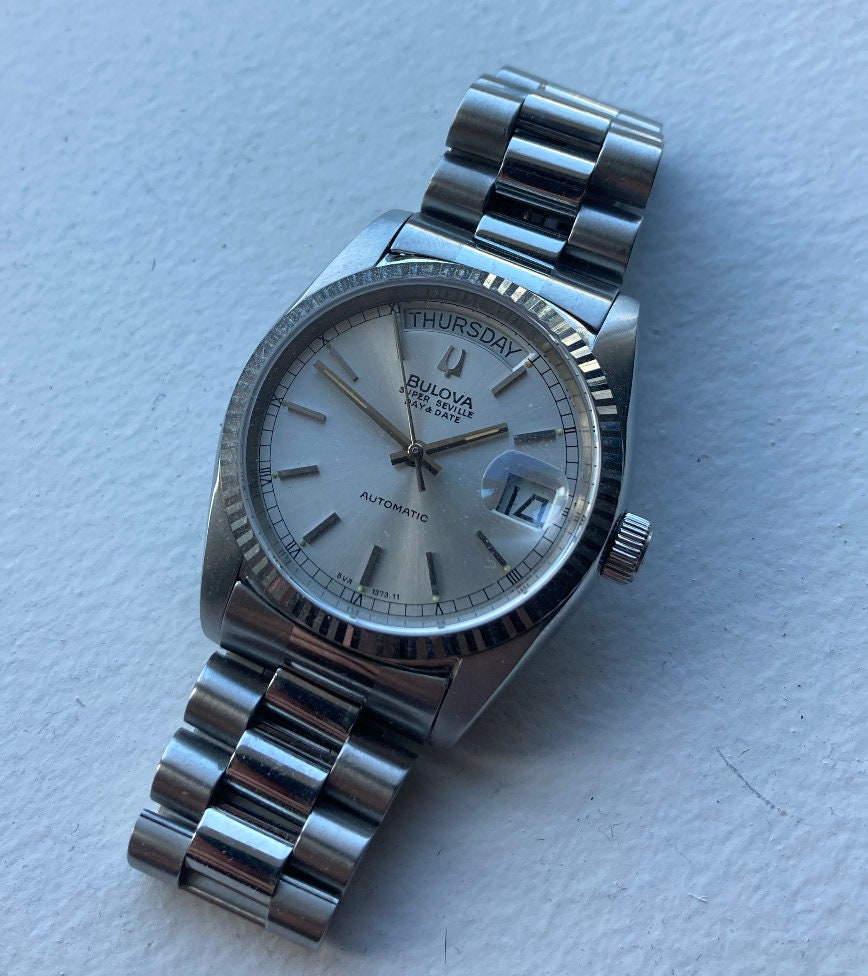 Vintage Bulova Bulova Super Seville Day Date Square Vintage Bulova