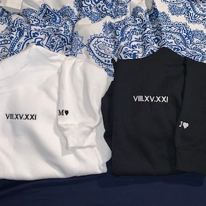 Custom Embroidered Roman numeral hoodie or Crewneck Sweatshirt
