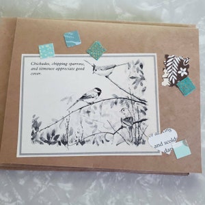 Bird-themed Blank Kraft Notecards, titled 'Tell Me More', Greeting Cards, Snail Mail, Vintage Ephemera, set of 3 image 2