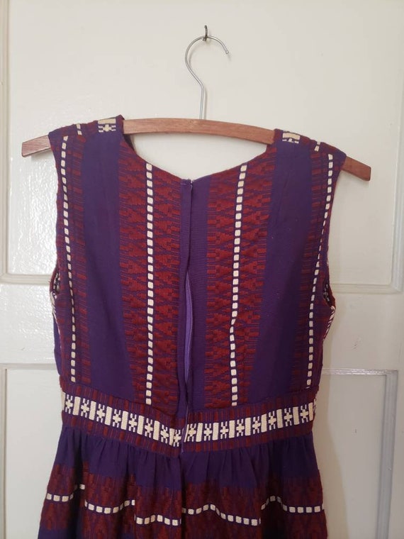Vintage 70s Handmade Maxi Dress, Purple, Burgundy… - image 5