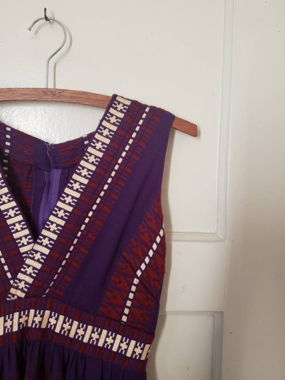 Vintage 70s Handmade Maxi Dress, Purple, Burgundy… - image 3