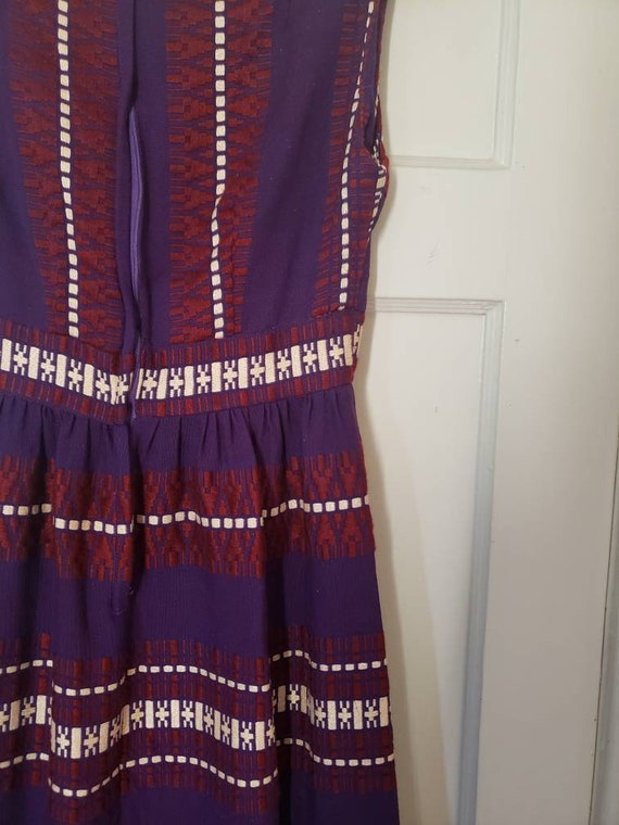 Vintage 70s Handmade Maxi Dress, Purple, Burgundy… - image 6
