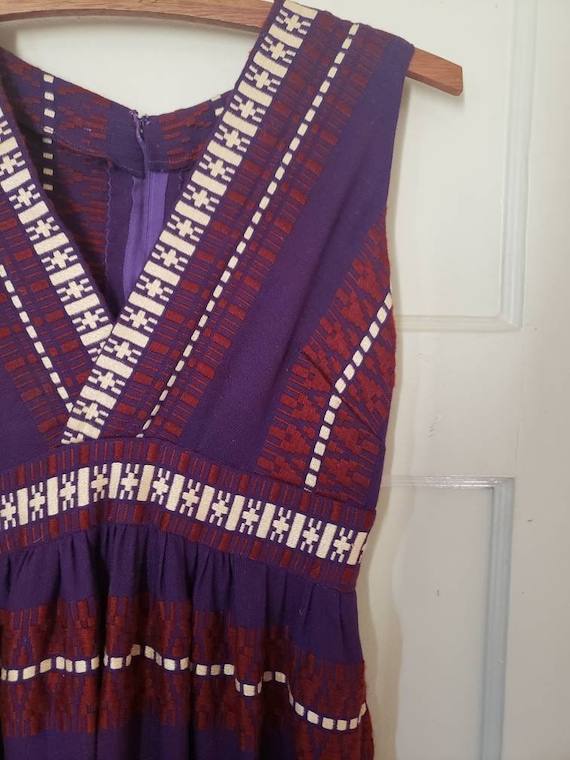 Vintage 70s Handmade Maxi Dress, Purple, Burgundy… - image 7