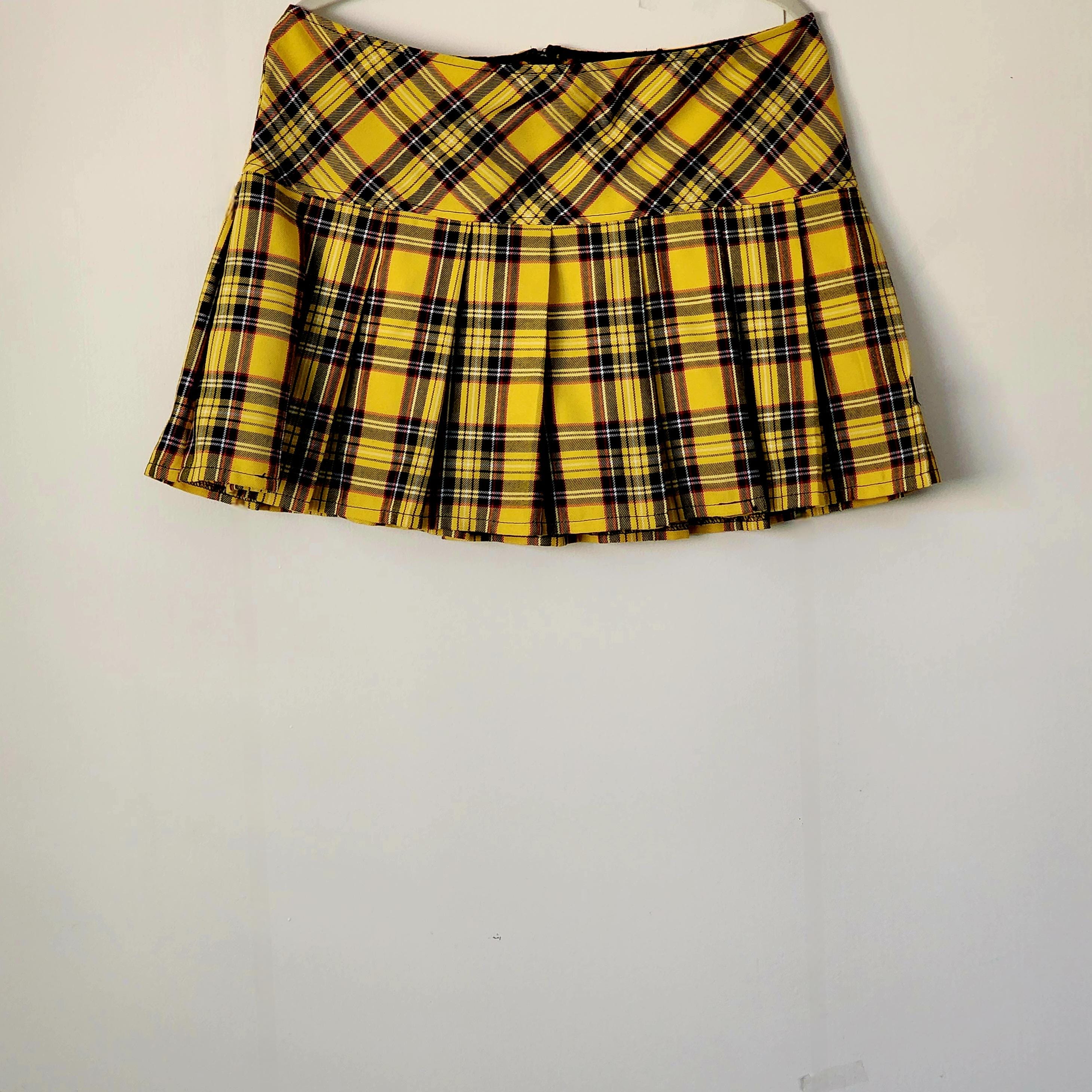 Plus size yellow plaid skirt hotsell