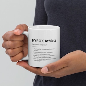 HYROX Athlete Mug [voor hem] - grappig fitnesscadeau, HYROX-trainingsmotivatie, koffiekop racedag, cadeau workoutliefhebber
