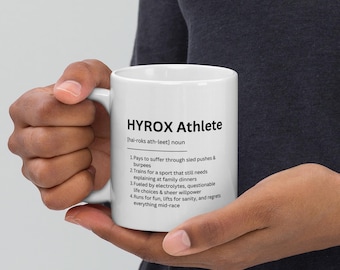 HYROX Athlete Tasse [Für Ihn] - Lustiges Fitness Geschenk, HYROX Training Motivation, Renntag Kaffeetasse, Workout Liebhaber Geschenk