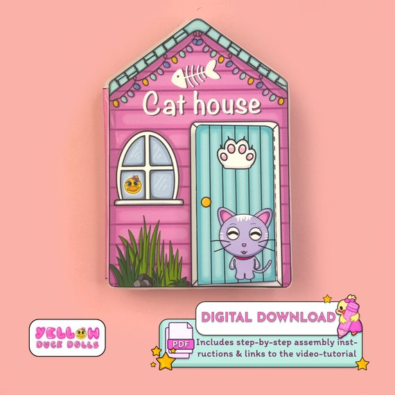 Printable Paper Cat House & Dolls: DIY Kids Activity (Digital Download)