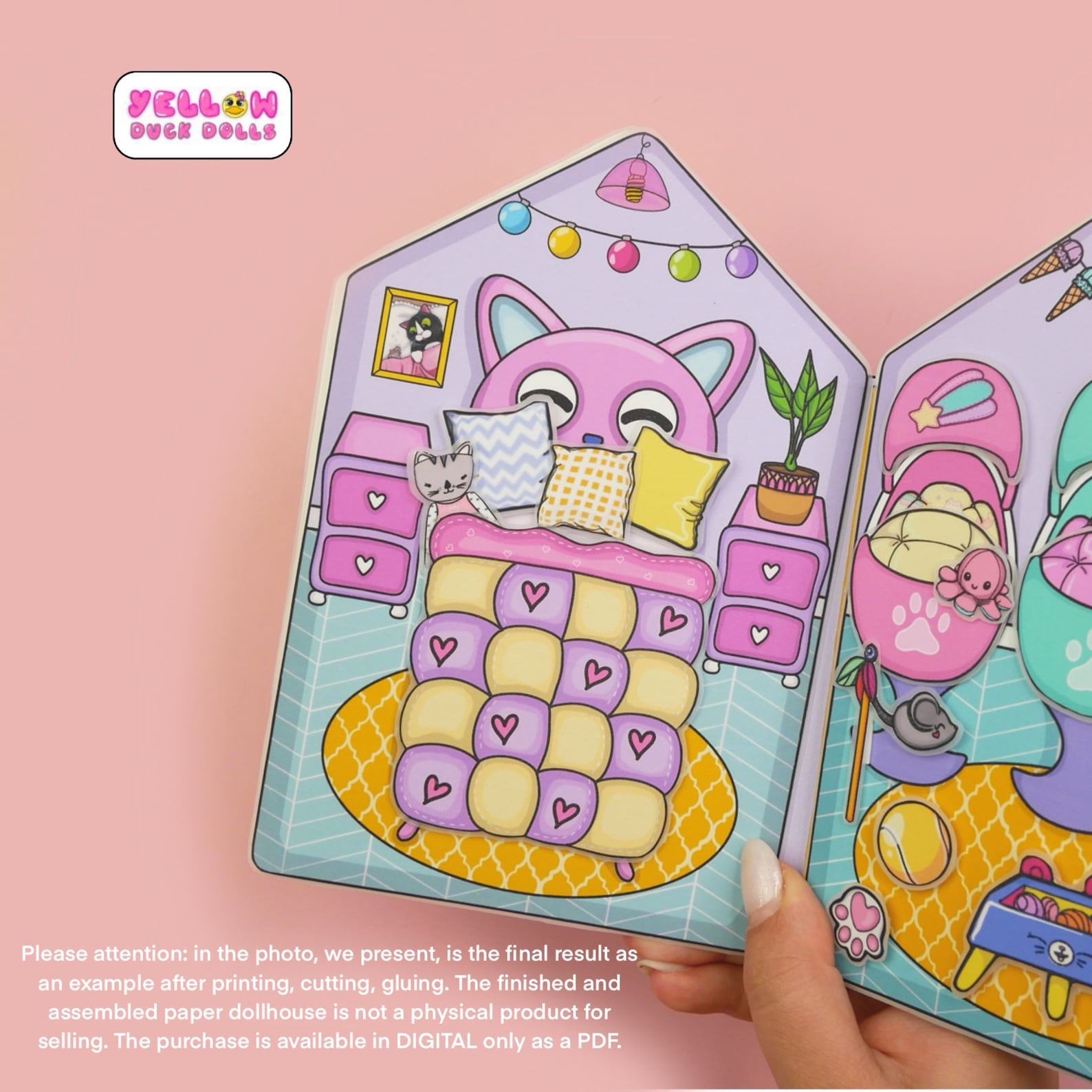 Printable Paper House, Cat Dolls Print &amp; Play Kit, Book-toy for Kids, Outfits, DIY, Kids ...