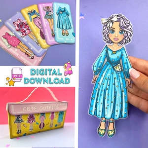 Printable Paper Dolls Dress up Kit, DIY, Activities for Kids, Instant Download
