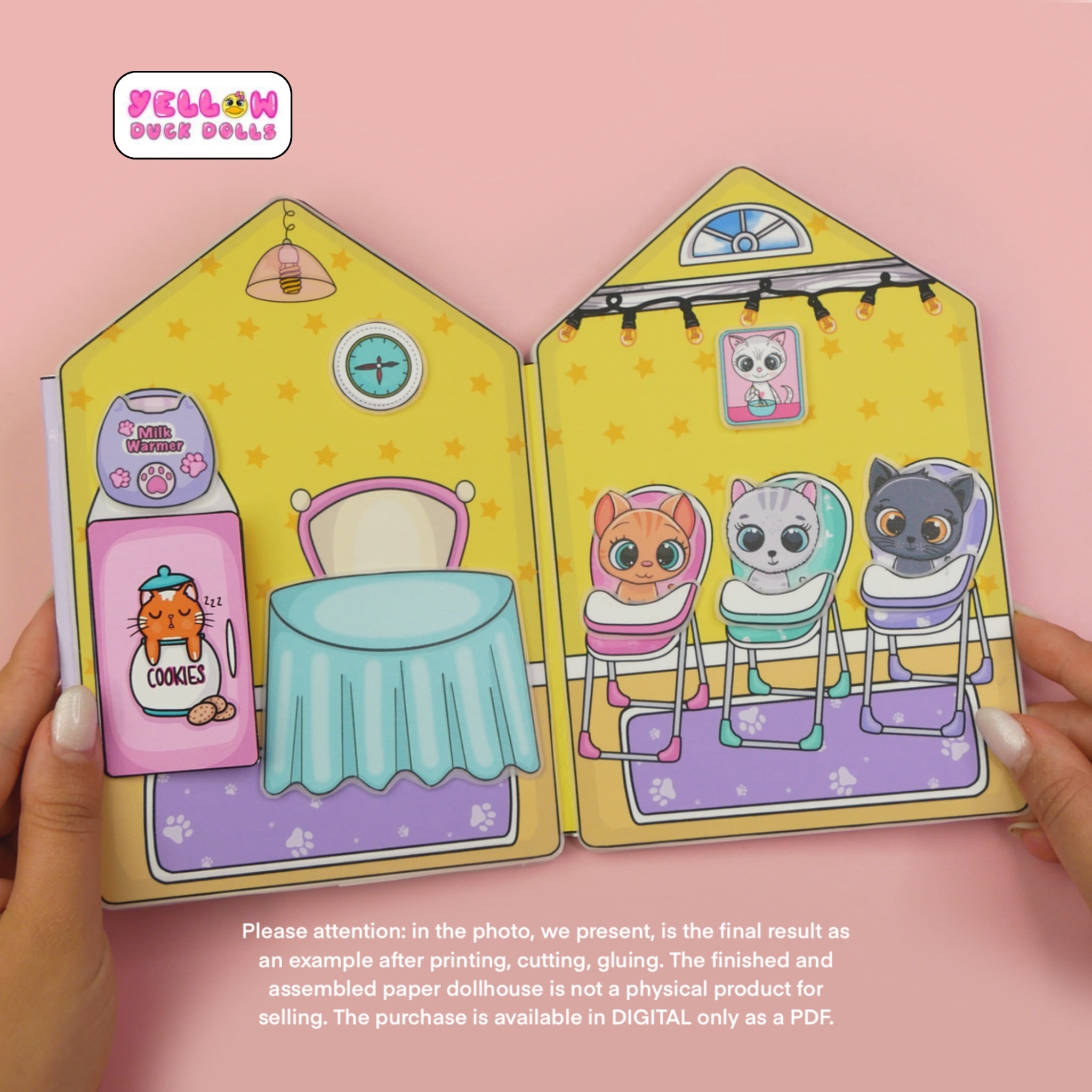 Printable Paper House, Cat Dolls Print & Play Kit, Book-toy for Kids ...