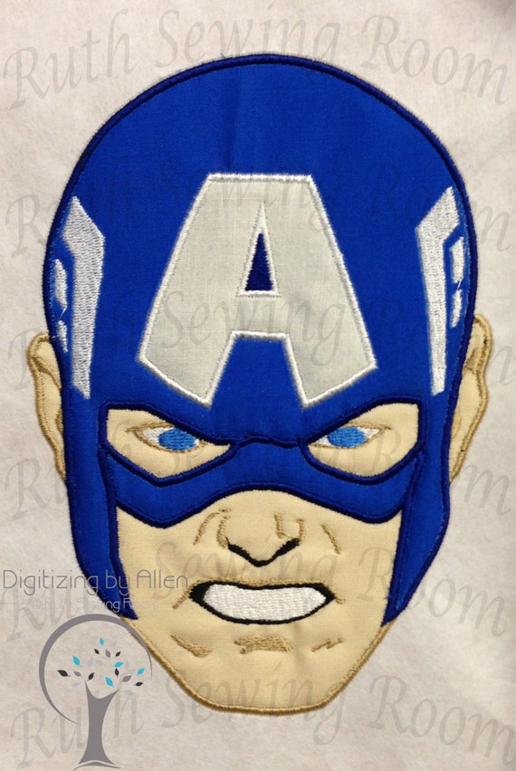 Captain America Face Applique Avenger Applique Embroidery - Etsy Canada Captain America Face Applique Avenger Applique Embroidery - Etsy Canada