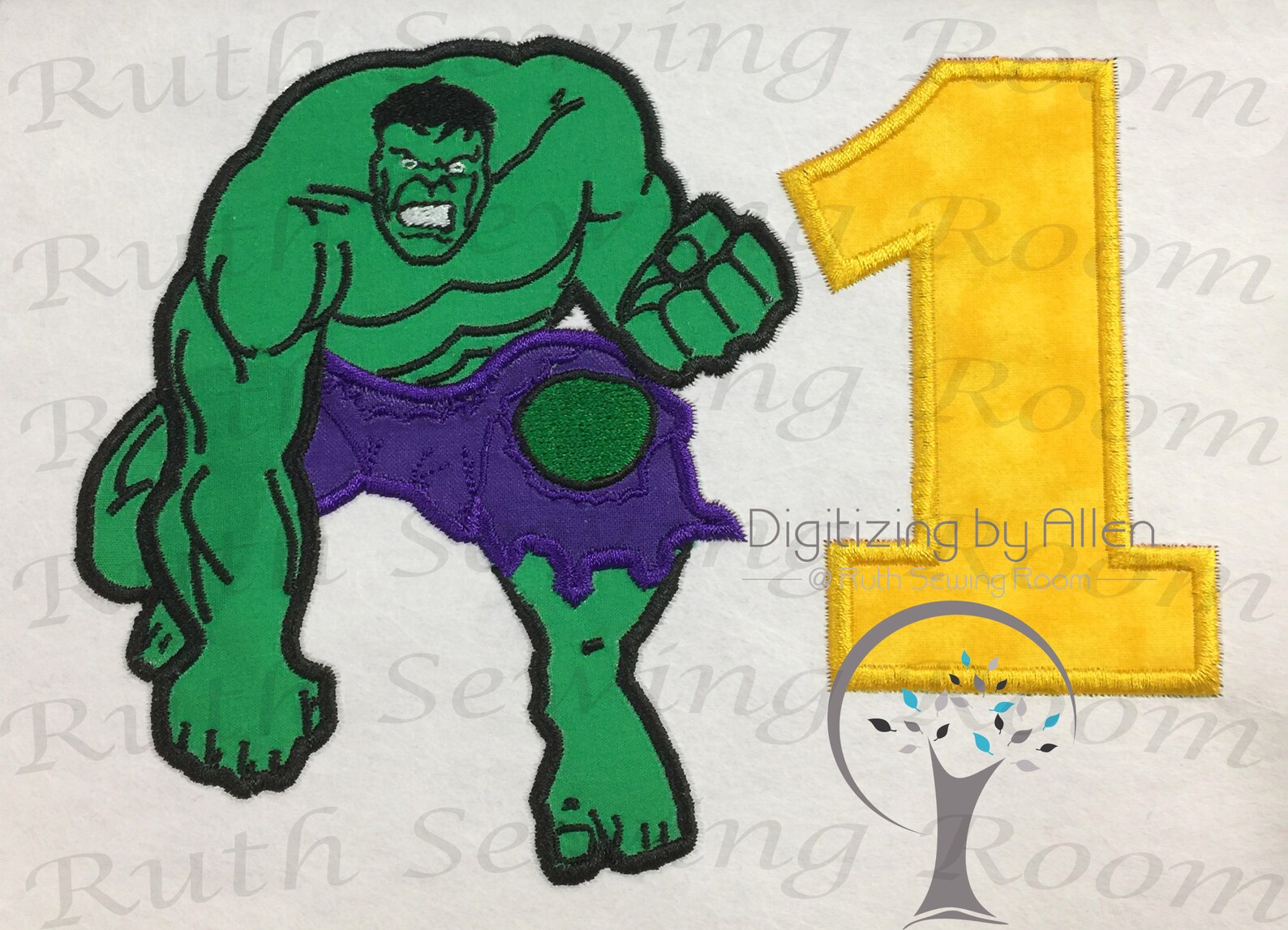 The HULK With Number One Applique Embroidery Design This is Etsy