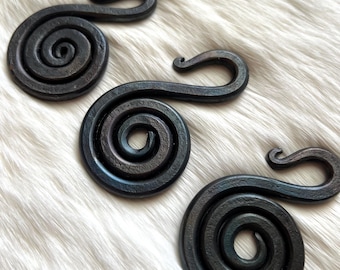 Hand Forged Steel Coiled Serpent Pendant | Viking Jewelry