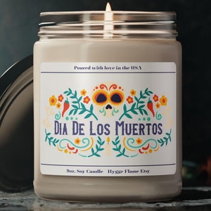 Día de los Muertos, Día de los Muertos, Vela de Halloween, Vela mexicana, Temporada espeluznante, Regalos por menos de 25, Regalos festivos de 2024