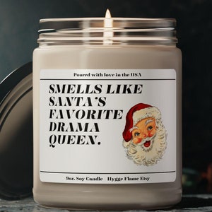 Naughty List, Santa&#39;s Favorite, Santa Candle, Christmas gift, Stocking Filler, Gifts under 25, Secret Santa Gift, Coworker Gift Funny Candle