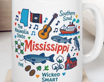 Caneca do Mississippi, Caneca do Mississippi para Presente, Presente para Quem Está se Mudando para o Mississippi, Presente do Estado do Mississippi