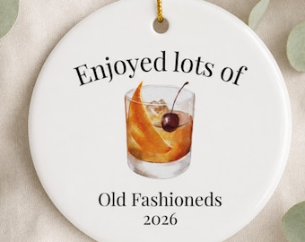 Ornamento Old Fashioned Lover 2026, Divertente regalo a tema cocktail per lui, Ricordo per gli amanti del whisky, Regalo Old Fashioned per gli amanti dei cocktail