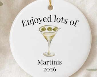 Dirty Martini Lover Ornament 2026, Funny Cocktail Gift for Her, Martini Keepsake, Funny Gift for Martini Lover