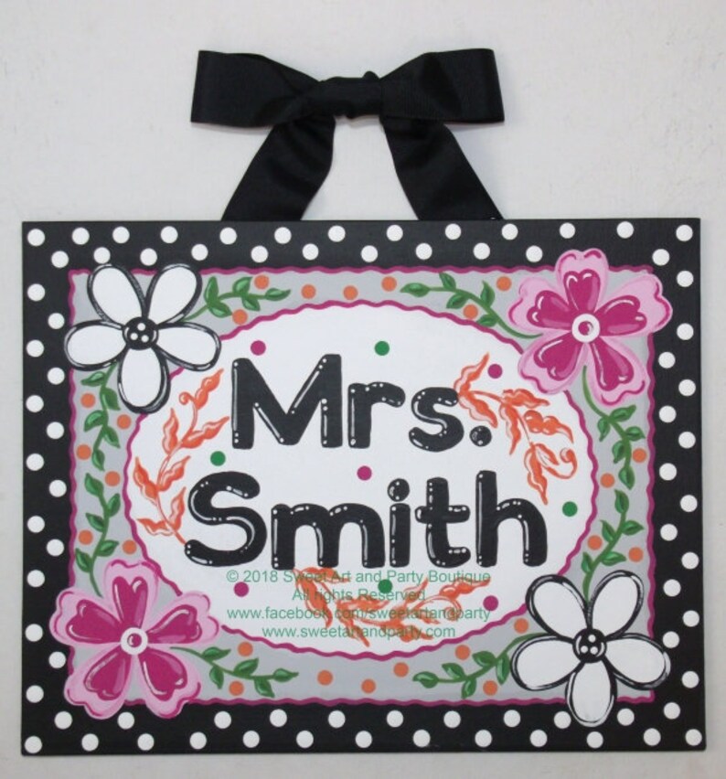 Personalized Teacher Name Sign Canvas Wall Art Classroom Etsy