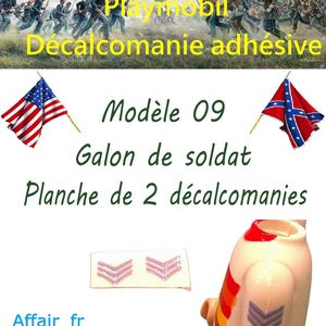 Aangepaste Playmobil-plaksticker - Blauwe soldatenvlecht N 09 - ACW