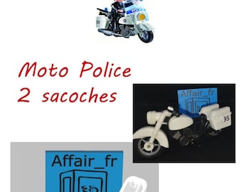 Custom compatible motorcycle Playmobil in 3D - 1 set of 2 police motorcycle bags 3564