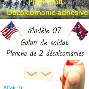 Aangepaste Playmobil-plaksticker - Blauwe soldatenvlecht N 07 - ACW