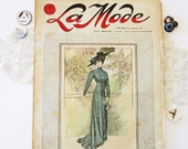 Rare Antique French Magazine La Mode No. 46 15 Novembre 1908 Sewing and Needlework