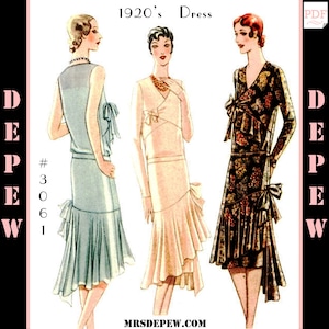 Vintage Sewing Pattern Reproduction Ladies' 1920s Maggy Rouff Couture Dress #3061 - INSTANT DOWNLOAD
