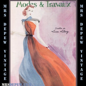 Vintage French Fashion Magazine Modes et Travaux April 1937 E-book Digital Copy -Instant Download-