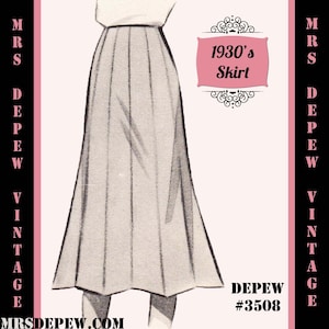 Vintage Sewing Pattern Template & Scale Rulers 1930s 1940s A-line Skirt in Any Size  3508 - Plus Size Included -INSTANT DOWNLOAD-