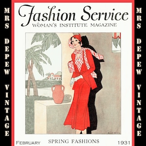 1930s Vintage Fashion Service Magazin Februar 1931 Mode & Schnittmuster - SOFORT-DOWNLOAD