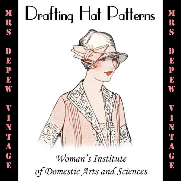 Vintage Woman's Institute Millinery Book 1920's Drafting Hat Patterns Ebook How To -INSTANT DOWNLOAD-